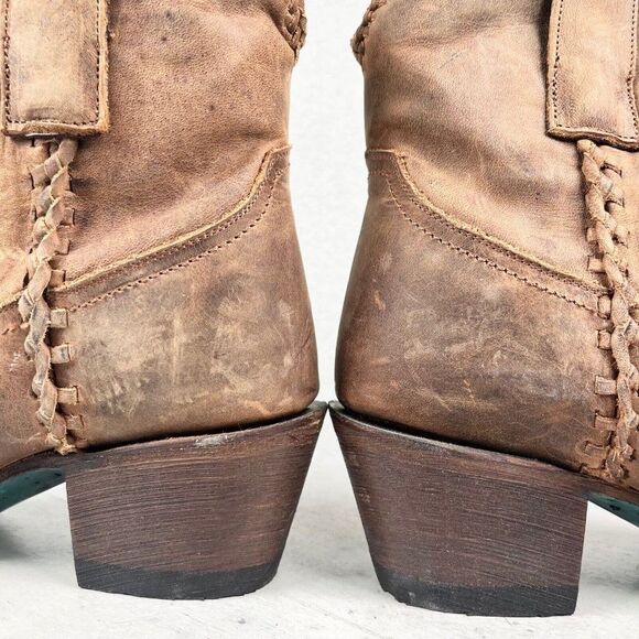 Women's Tan Ankle Boots - Picture 8 of 11